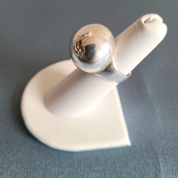 Large sterling silver 925 modernist ring bowl shaped. Statement ring. - Picture 4 of 9